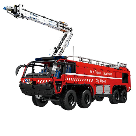 Trilumity Pneumatic Airport Firetruck Building Block Set, Remote Control, 6,653-Piece
