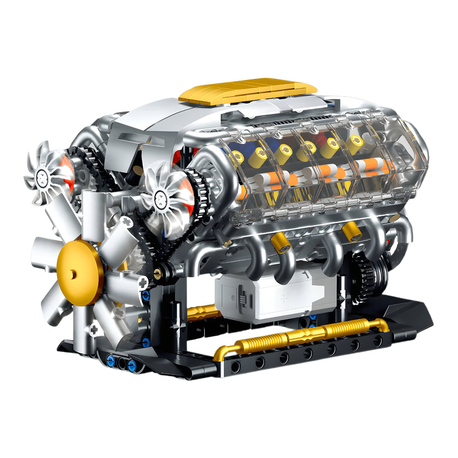 Trilumity Building Block Set: Motorised V8 Engine (692-Piece)