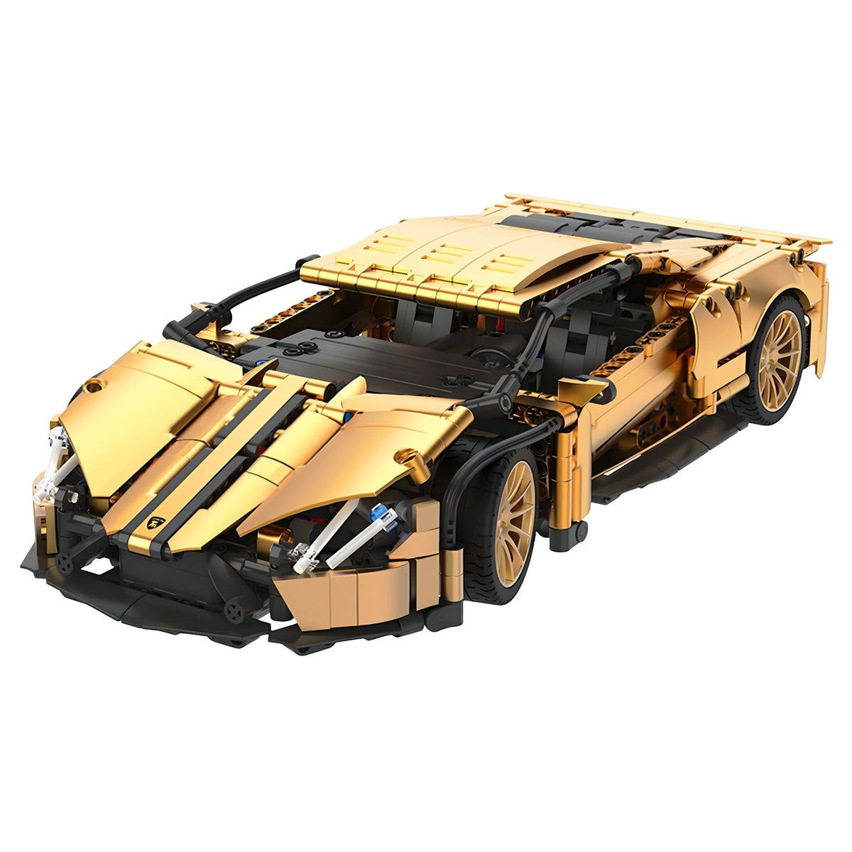Trilumity Building Block Set: 1:14 Gold Lamborghini P1 Sports Car Sets, Collectable Model for Boys Men Teens (1309-Piece)