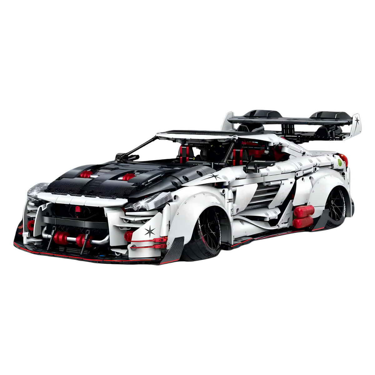Trilumity Motorized Building Block Set: 1:8 Nissan GT-R R35 Widebody Edition | White Beast | 3939+-Piece