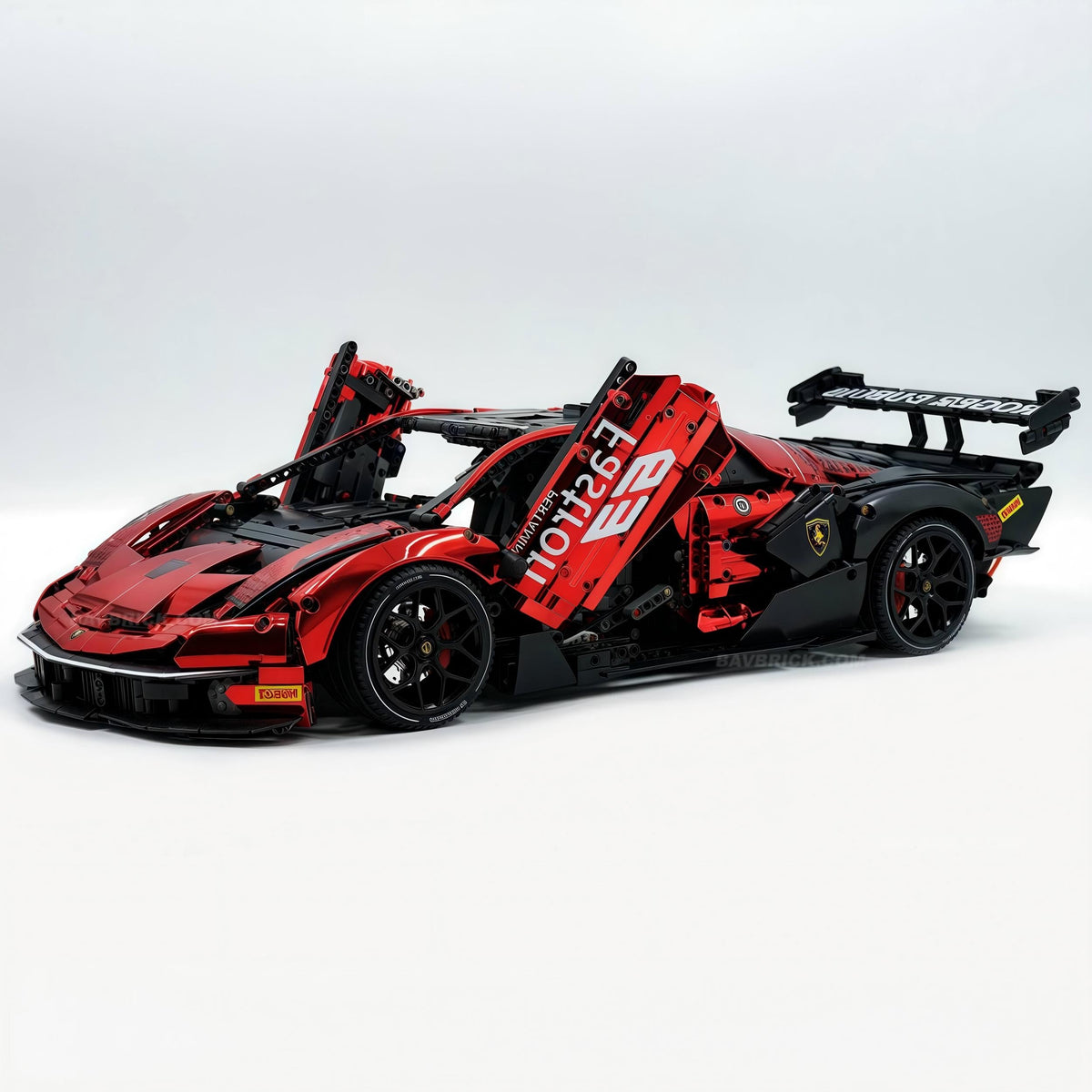Trilumity Building Block Set: 1: 8 The Ultimate Italian Track-Only V12 Hypercar, Mirror Red Plated Limited Edition (4100+Piece)