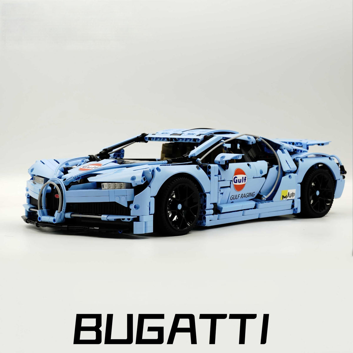 Trilumity Bugatti Chiron, Custom Modified Gulf Blue Version Building Block Set, 1:8 Scale, Remote Control, 4,031-Piece