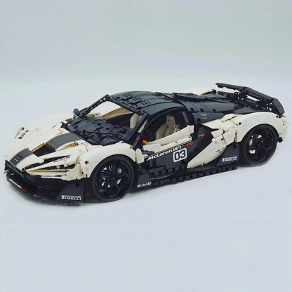 Trilumity Motorized Building Block Set: 1:8 The Ultimate British Woking Hypercar | White Custom Edition | Shipped in Original Gift Box (4200+-Piece)