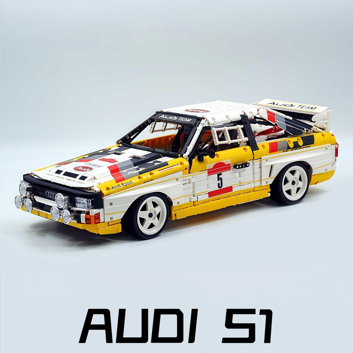 Trilumity Building Block Set: 1: 8 Audi Rally Quattro S1 Group B 1984, Genuine Authorization (3887+Piece)
