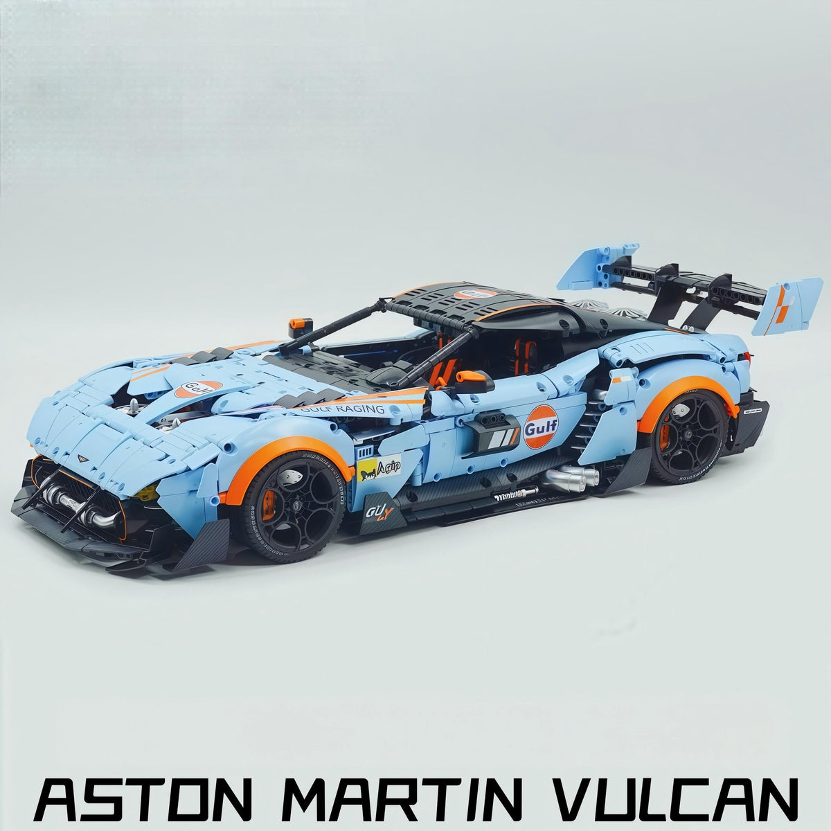 Trilumity Building Block Set: 1:8 Aston Martin Vulcan | Gulf Blue Custom Edition | 3794+-Piece
