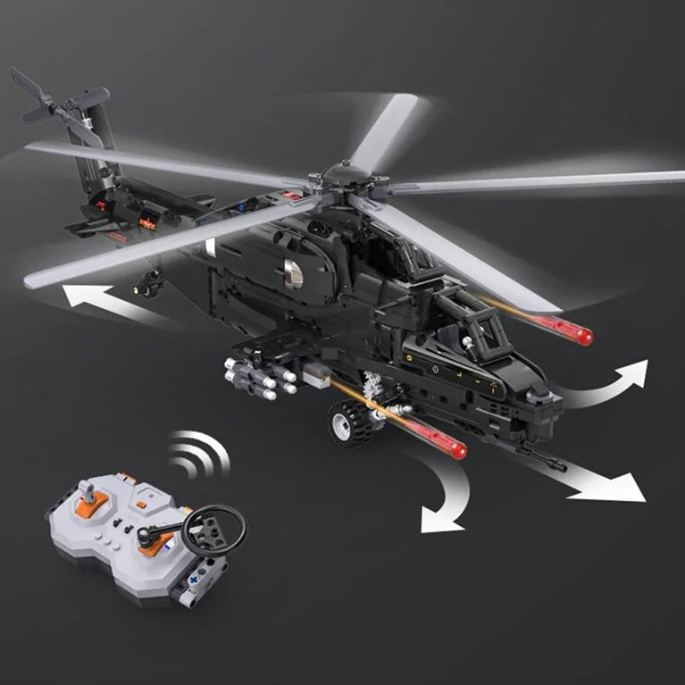 Trilumity WZ-10 Helicopter Building Block Set, Remote Control, 1,029-Piece