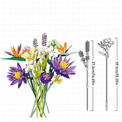 JieStar Building Block Set: Tropical Flower Bouquet, Model JJ9046