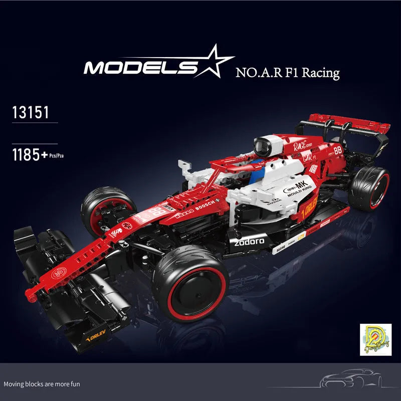 Mould King MOC Building Block Set: Motorized MOC F1 Arrow Racing Car, Model 13151