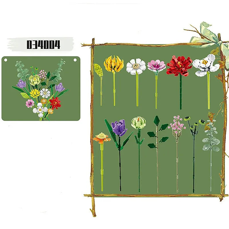 MORK Building Block Set: Flower Bouquet, Model 034004