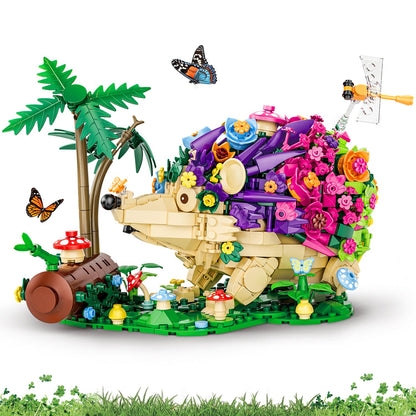 Trilumity Hedgehog Flowers, Cute Insects Animals Collection Model Jungle Animal Crossing Building Block Set, 988-Piece