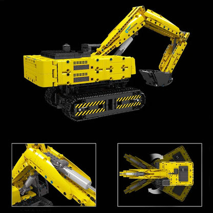 Mould King MOC Building Block Set: Motorized Yellow Mechanical Digger, Model 15061