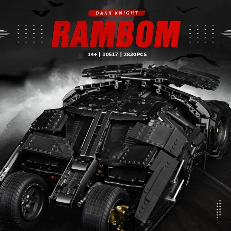 MOC Building Block Set: Motorized MOC Tech Dark Knight Rambom Car, Model K10517PF