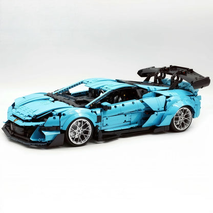 Trilumity Building Block Set: 1:8 Italian Bull | Full-Function RC Sant'Agata Supercar | Uv Sky Blue Custom Edition (3601-Piece)