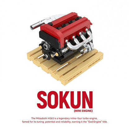 Trilumity Building Block Set: Mitsubishi Evo 4G63 Engine | Home Decor (216Piece)