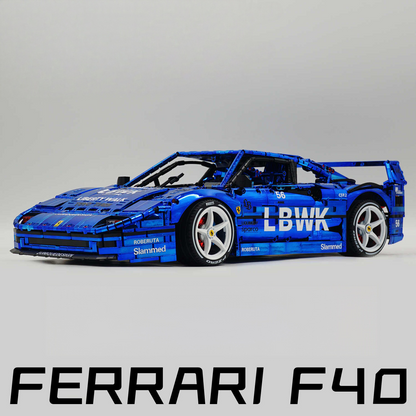 Trilumity Building Block Set: 1:8 The Ultimate 80s Turbo Icon Supercar | Lb Style Electroplated Mirror Royal Blue Edition (4026-Piece)