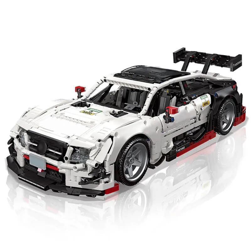 Trilumity Motorized Building Block Set: 1:10 Mercedes-Benz AMG C63-GTR | Remote Controlled Dtm German Coupe (2489Piece)