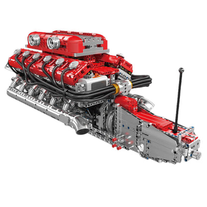 Trilumity Motorized Building Block Set: The Ultimate Lamborghini V12 Engine & Gearbox (3472-Piece)