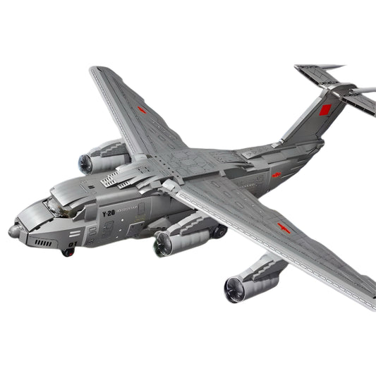 Trilumity Y-20 Large Military Aircraft Building Block Set, Remote Control, 2,202-Piece