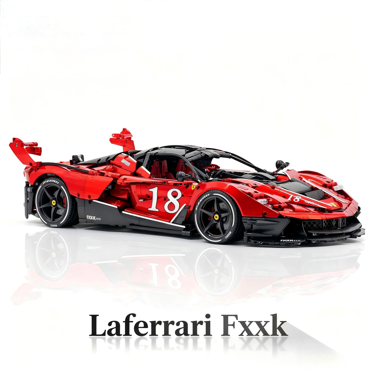 Trilumity Motorized Building Block Set: 1:8 The Ultimate Italian Hybrid Hypercar Evo | Pearl Red Painting Italian Flagship (4058Piece)