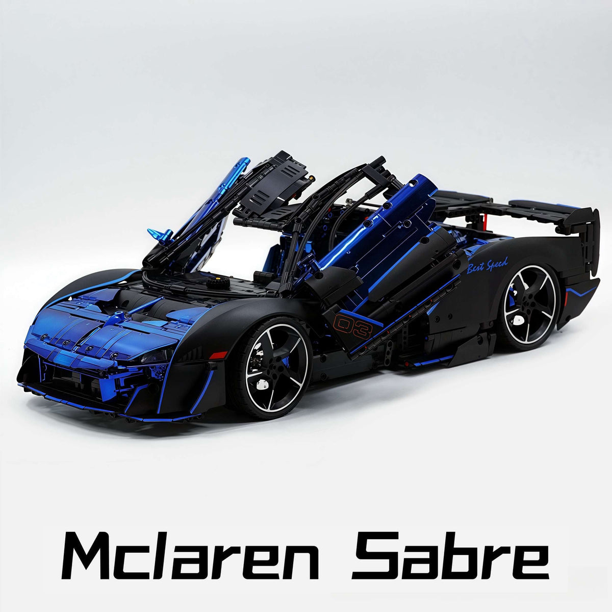 Trilumity Motorized Building Block Set: 1: 8 Woking Hypercar Track Focus, Aerodynamic Brilliance, Mirror Customized Edition (3862-Piece)