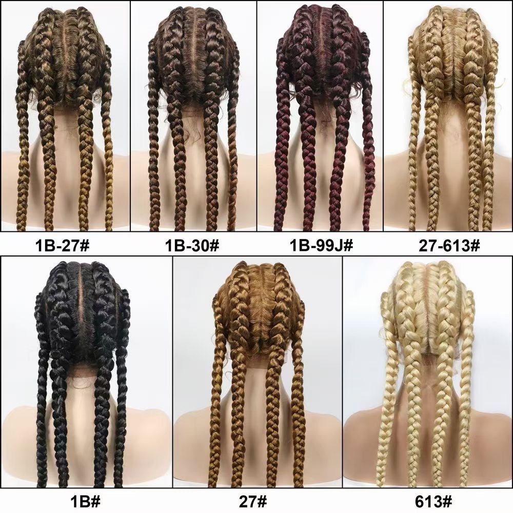 Trilumity Braided Lace Front Wig in 1B, side profile