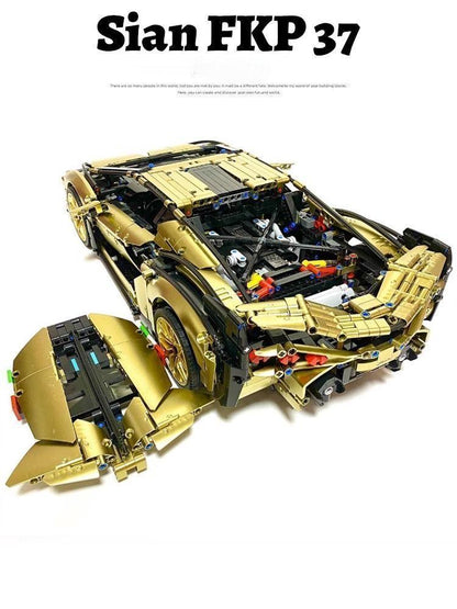 Trilumity Building Block Set: 1: 8 The Ultimate Italian Gold Supercar Custom Edition (3955-Piece)