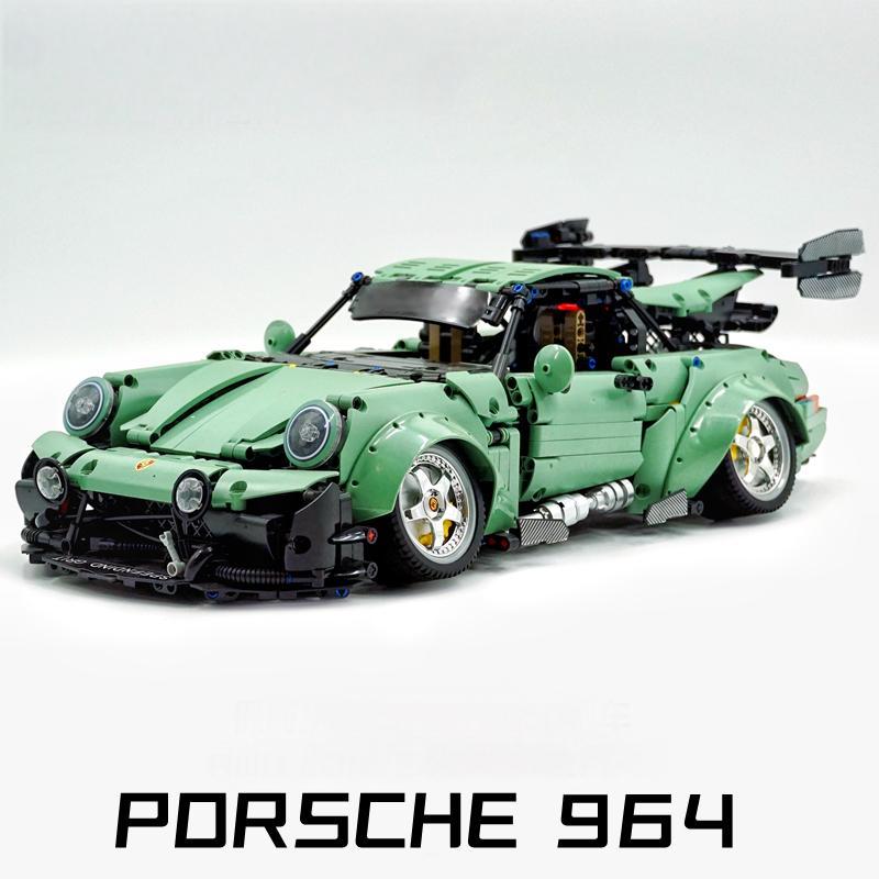 Trilumity Building Block Set: 1:10 Green Porsche 964, Limited Edition (2435-Piece)