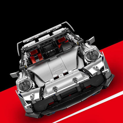 Trilumity Motorized Building Block Set: 1:14 Porsche 911 GT3 RS | Electroplated Metallic Edition (1280+-Piece)