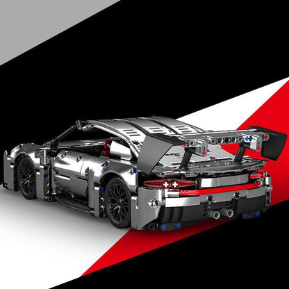 Trilumity Motorized Building Block Set: 1:14 Porsche 911 GT3 RS | Electroplated Metallic Edition (1280+-Piece)