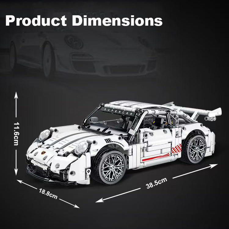 Trilumity Building Block Set: 1:14 Porsche GT Race Car | High-Performance Racing Edition (1268+-Piece)
