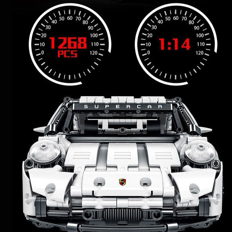 Trilumity Building Block Set: 1:14 Porsche GT Race Car | High-Performance Racing Edition (1268+-Piece)