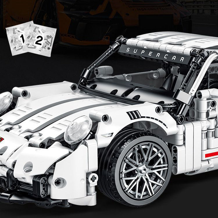 Trilumity Building Block Set: 1:14 Porsche GT Race Car | High-Performance Racing Edition (1268+-Piece)
