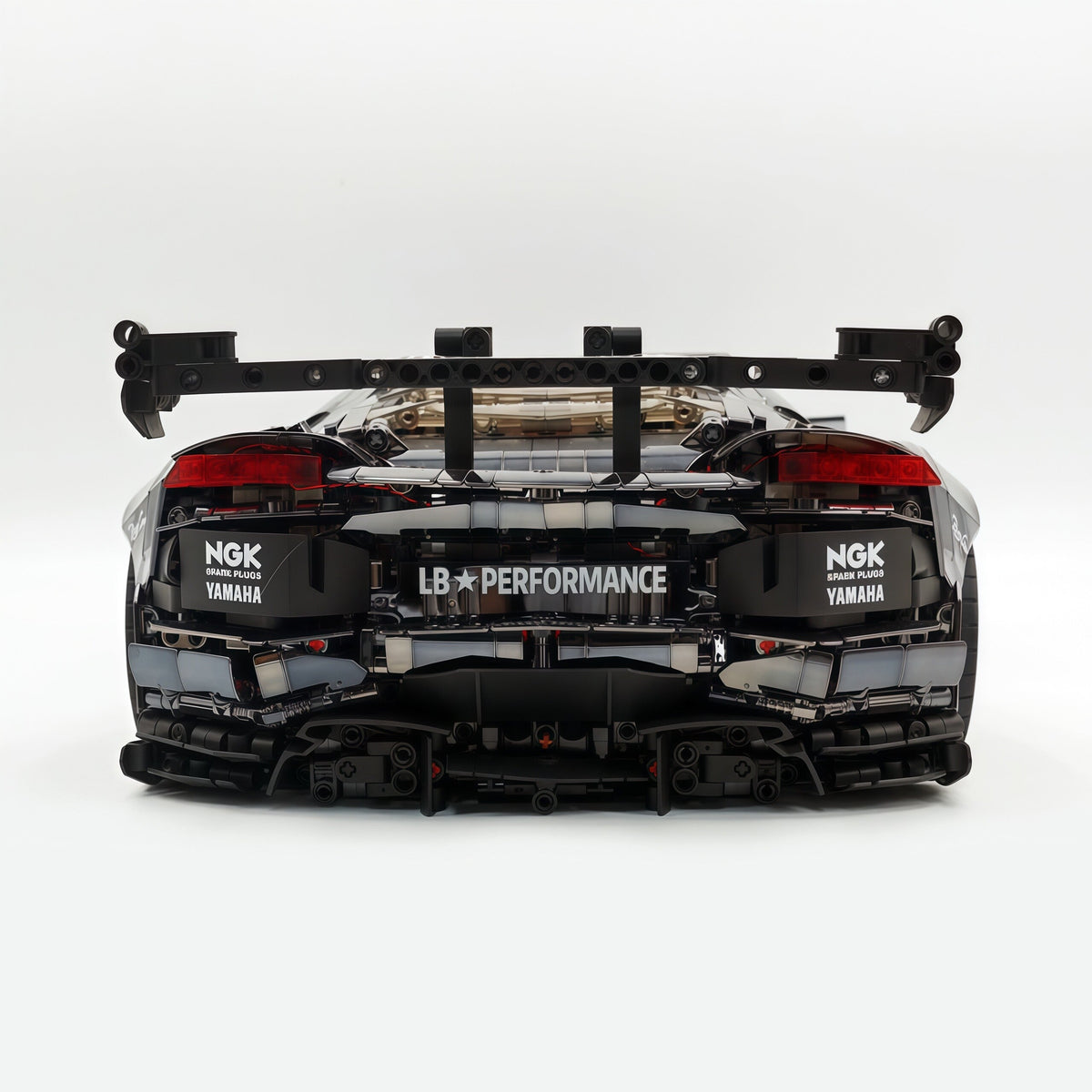 Trilumity Building Block Set: 1:8 Lamborghini Aventador Svj Lbwk | Electroplated Black Custom Bull Widebody Supercar