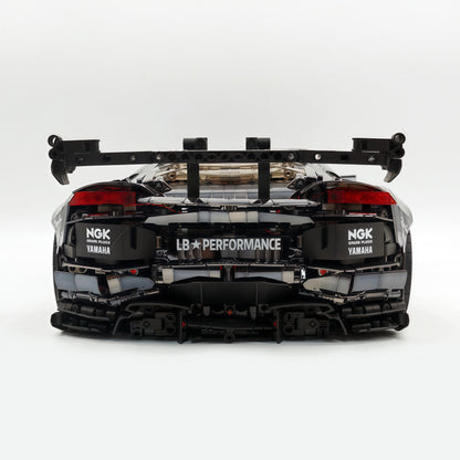 Trilumity Building Block Set: 1:8 Lamborghini Aventador Svj Lbwk | Electroplated Black Custom Bull Widebody Supercar