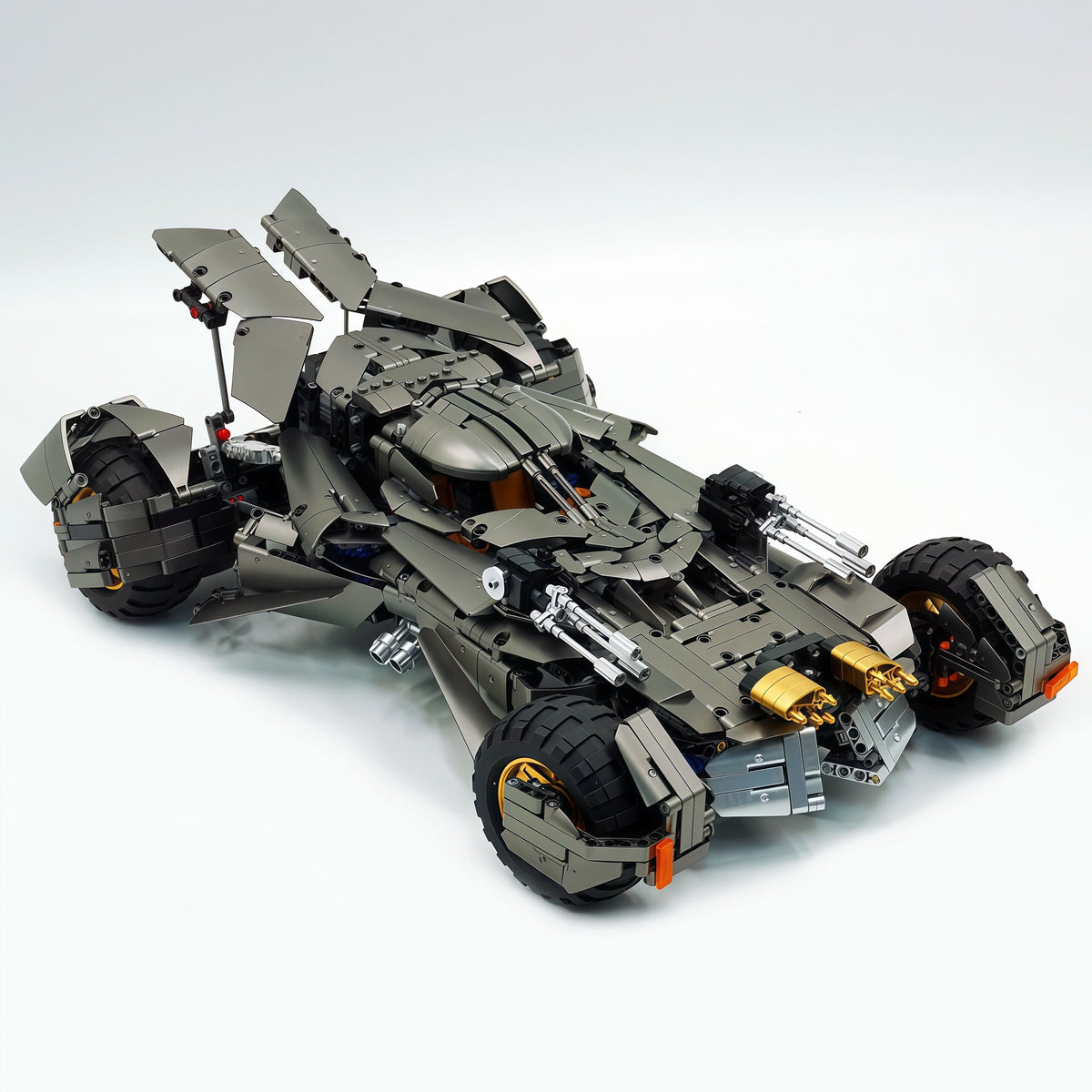 Trilumity Motorized Building Block Set: 1:8 Superhero Batman Car Set | Gun Gray Metallic Edition (2851-Piece)