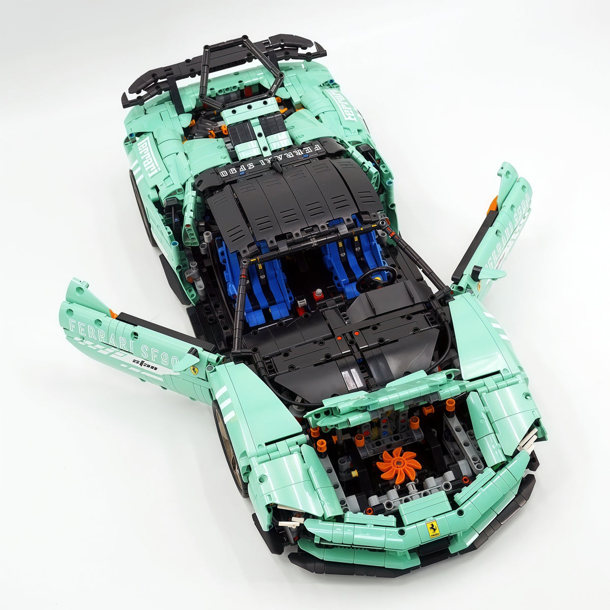 Trilumity Motorized Building Block Set: 1:8 Xx Track Hybrid Baked Enamel Mint Green Limited Color, The Ultimate Supercar, More Than 12 Features