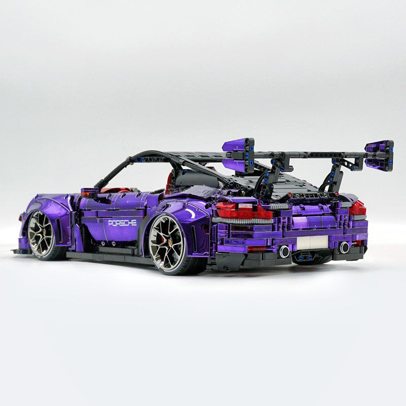 Trilumity Motorized Building Block Set: 1: 8 Porsche Gt2 RS, Limited Mirror Electroplated Edition (3389-Piece)