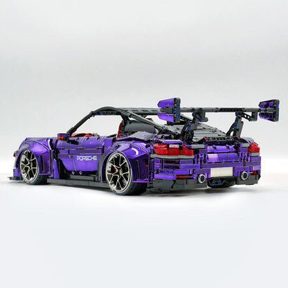 Trilumity Motorized Building Block Set: 1: 8 Porsche Gt2 RS, Limited Mirror Electroplated Edition (3389-Piece)