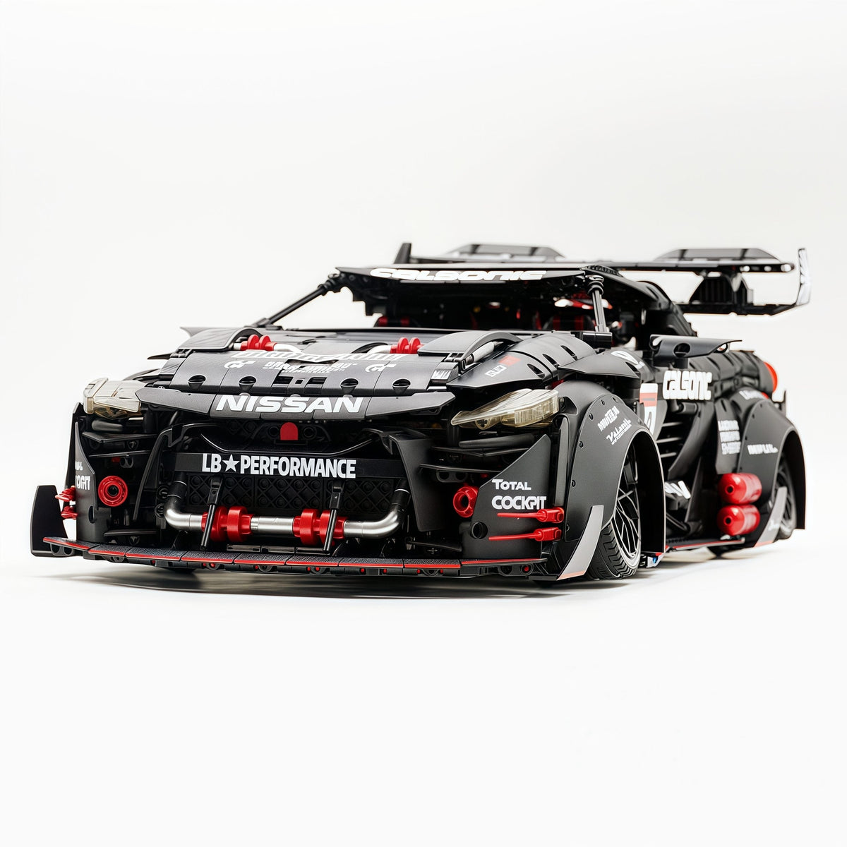 Trilumity Motorized Building Block Set: 1:8 Nissan GTR R35 Widebody Black Warrior Custom Edition | Black Beast | 3939+-Piece