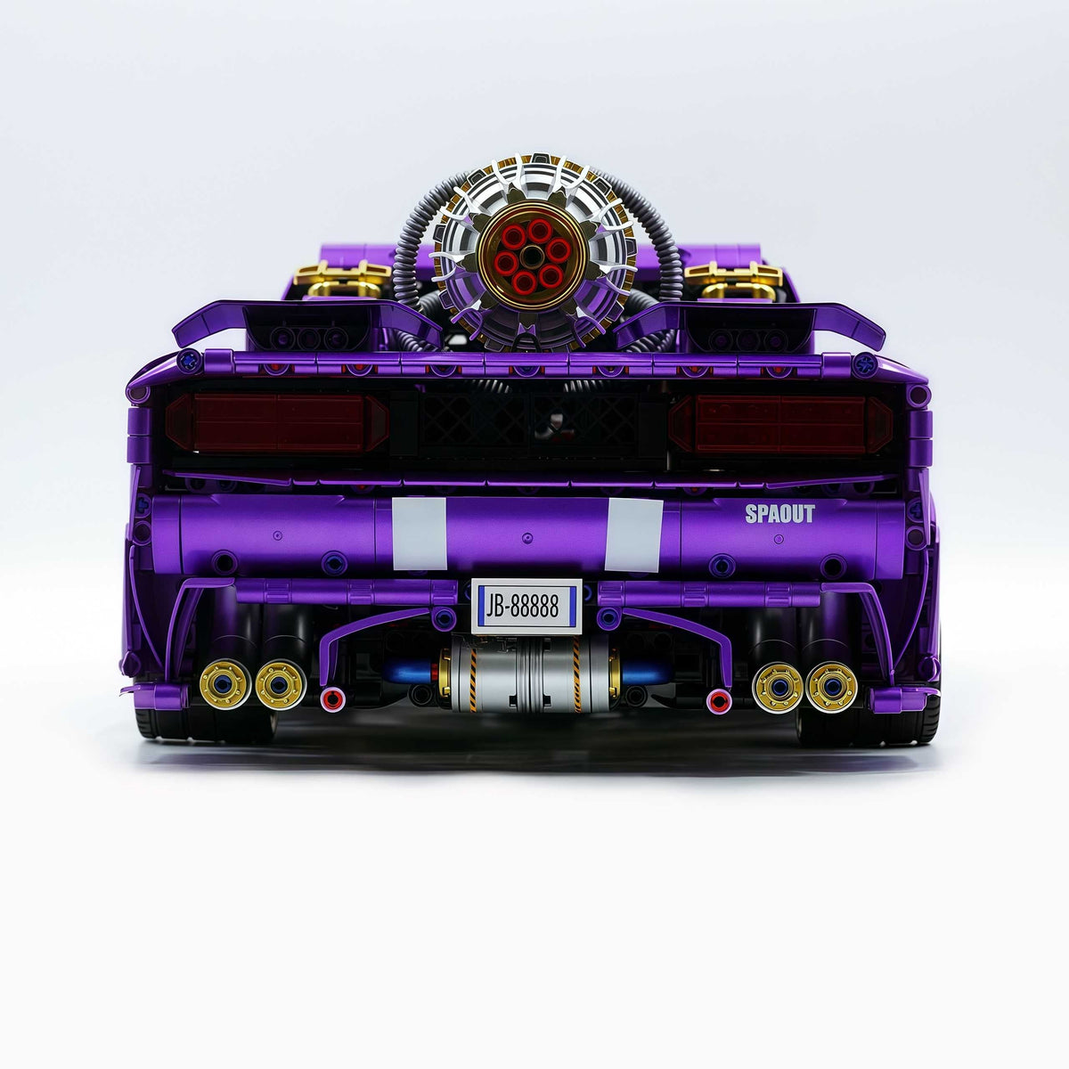 Trilumity Motorized Building Block Set: 1: 8 Dodge Challenger, Pearlescent Purple Paint Customized Version (3751-Piece)