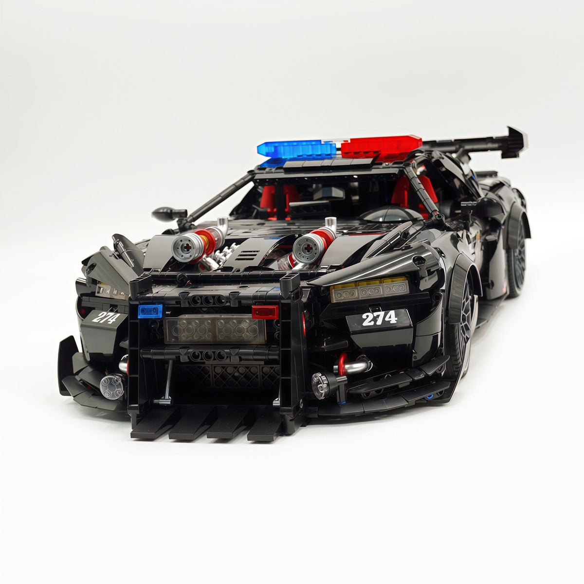 Trilumity Building Block Set: 1:8 American Muscle Police Car Pearlescent Black Limited Edition | The Ultimate RC Collector’s Item (3975-Piece)