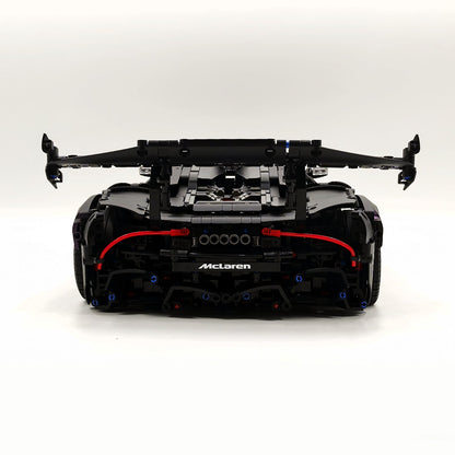 Trilumity Motorized Building Block Set: 1: 8 British Hybrid Hypercar Darth Vader Supercar Building Sets with Remote Control, Electric lift tail