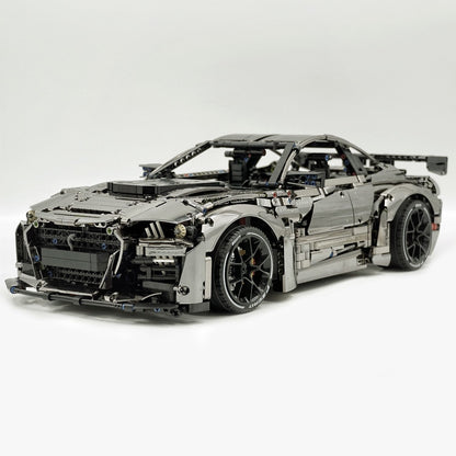 Trilumity Building Block Set: 1: 8 Ford Shelby Gt500, Electroplating Gun Grey Custom Version (3400Piece)