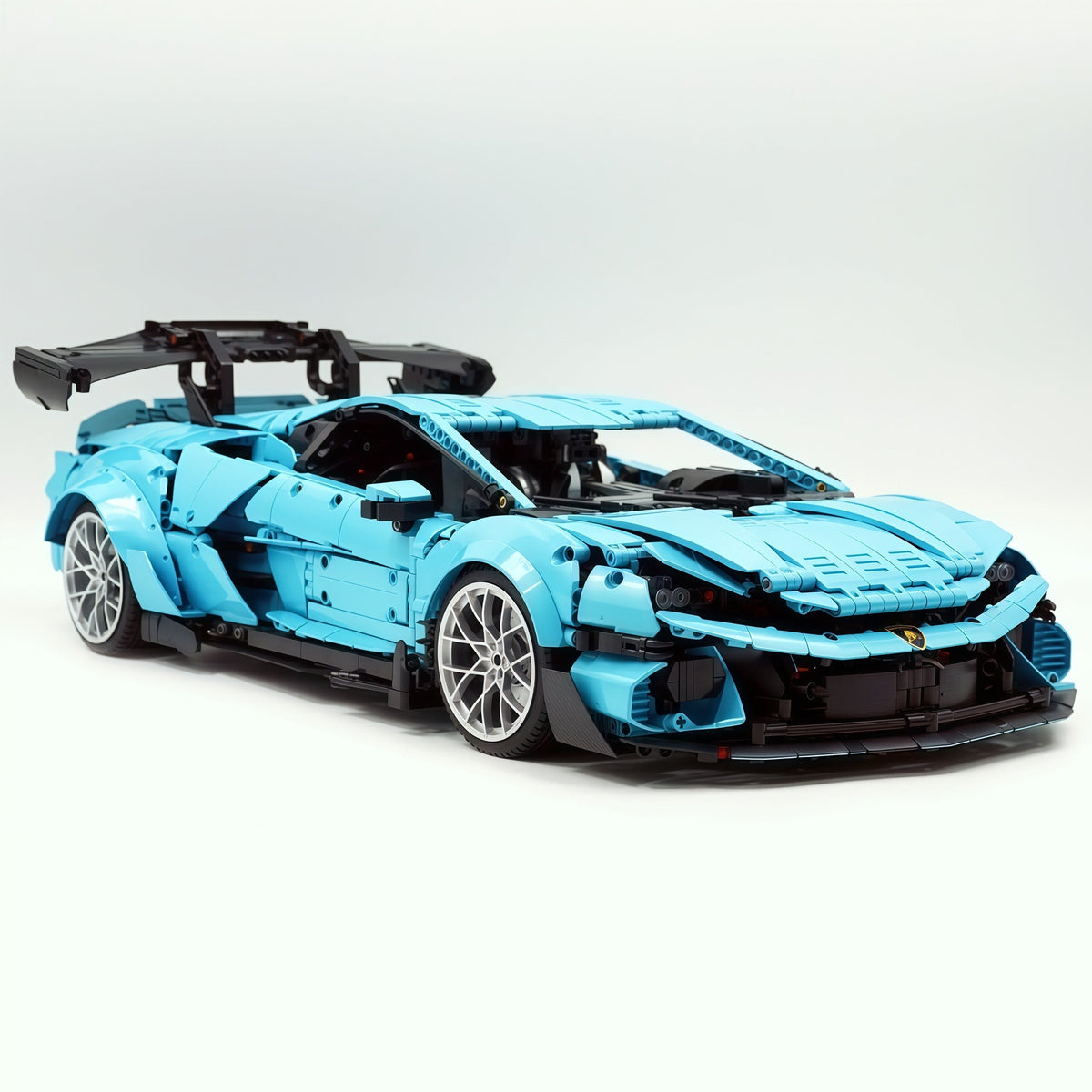 Trilumity Building Block Set: 1:8 Italian Bull | Full-Function RC Sant'Agata Supercar | Uv Sky Blue Custom Edition (3601-Piece)