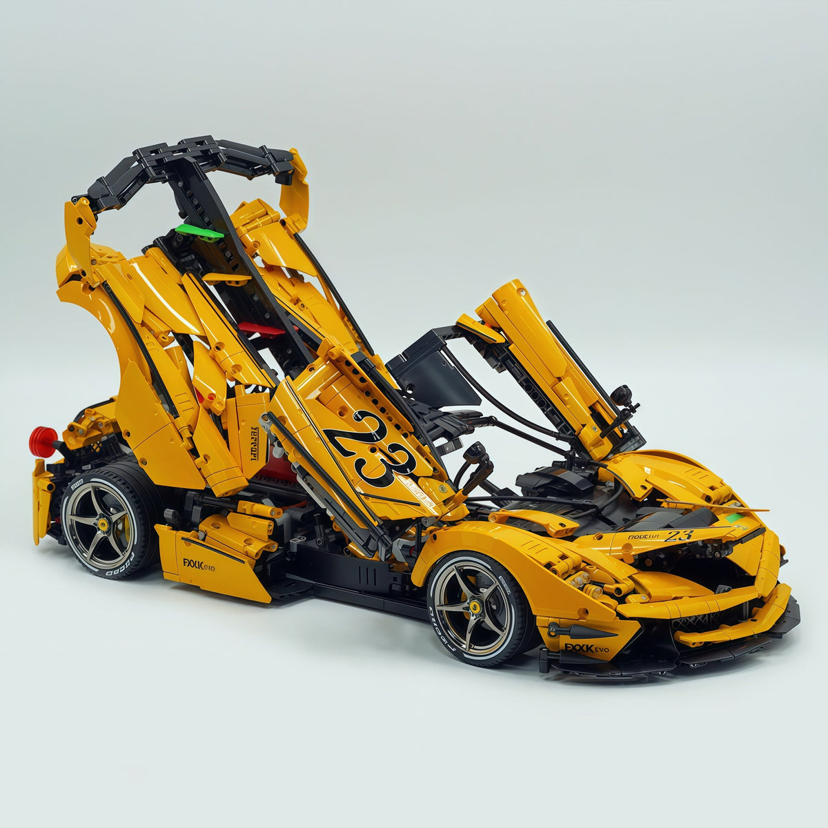 Trilumity Motorized Building Block Set: 1:8 The Ultimate Italian Hybrid Hypercar Evo | Baked Enamel Yellow Paint Italian Flagship (4058+-Piece)