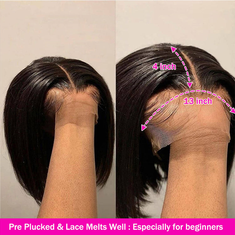 Trilumity Straight Lace Front Wig in Natural Black, cap and adjustable band construction