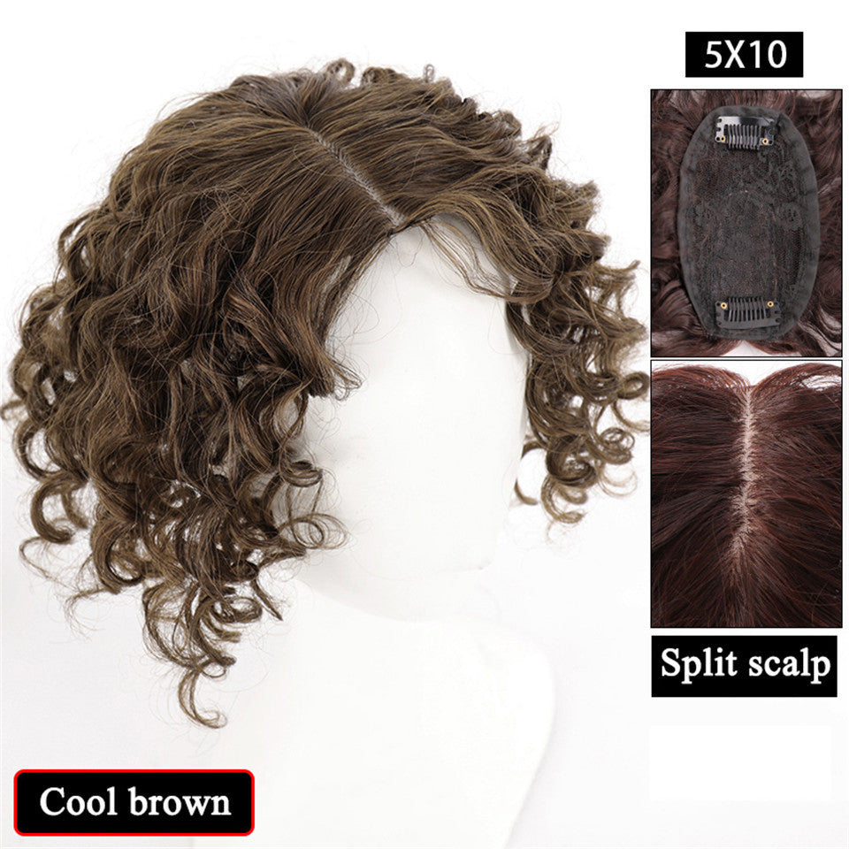 Trilumity Curly Wig in Natural Black, styled detail