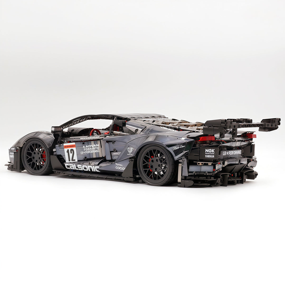 Trilumity Building Block Set: 1:8 Lamborghini Aventador Svj Lbwk | Electroplated Black Custom Bull Widebody Supercar