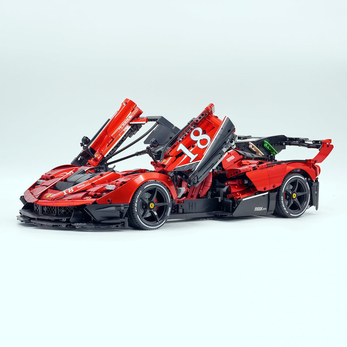 Trilumity Motorized Building Block Set: 1:8 The Ultimate Italian Hybrid Hypercar Evo | Pearl Red Painting Italian Flagship (4058Piece)
