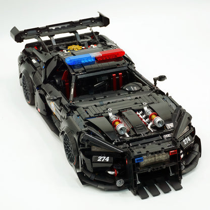 Trilumity Building Block Set: 1:8 American Muscle Police Car Pearlescent Black Limited Edition | The Ultimate RC Collector’s Item (3975-Piece)